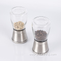 glass jar manual salt&pepper mill grinder set